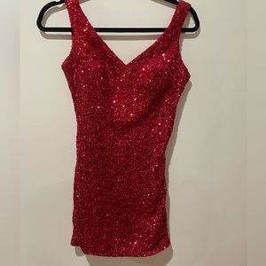 La Femme stunning red sequin dress!